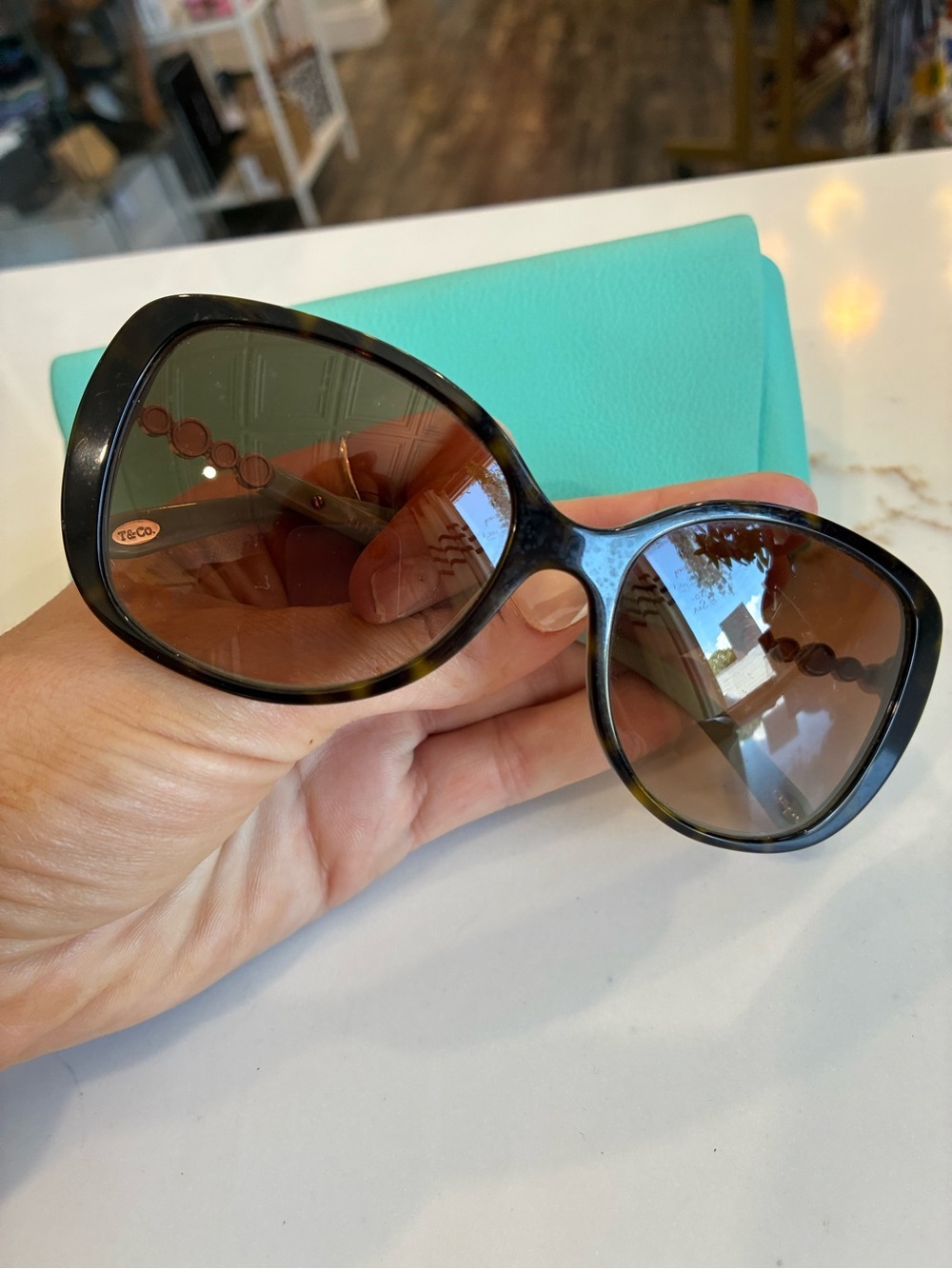 TIFFANY & Co COBBLESTONE TF 4121B Havana/Brown Shaded (8134/3B) Sunglasses - Picture 4 of 7